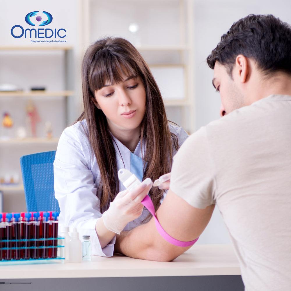 Medical professional performing blood draw for basic check up health evaluation